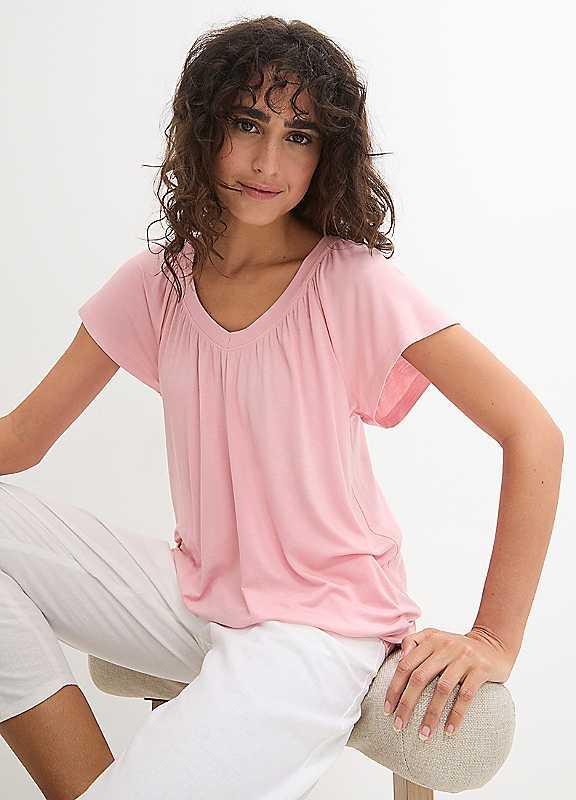 bonprix V-Neck Tunic - Candy Pink - Size 14/16 on Productcaster.