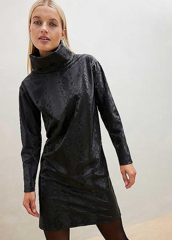 bonprix Wet Look Dress - Black - Size 18/20 on Productcaster.