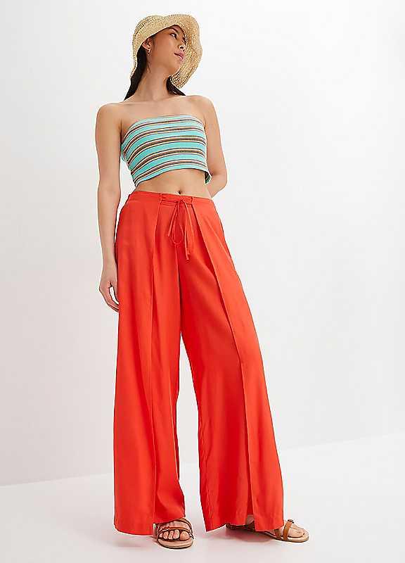 bonprix Wide Leg Trousers - RED - Size 12 on Productcaster.