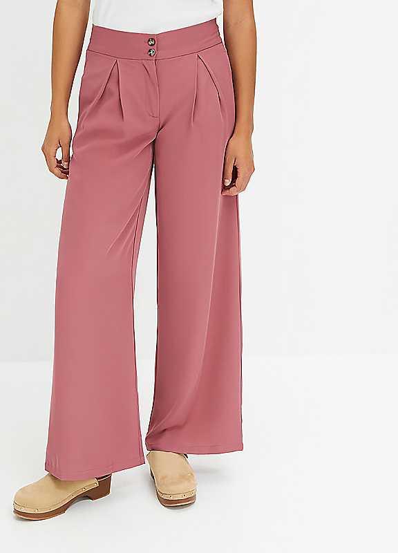 bonprix Wide Leg Trousers - Berry - Size 12 on Productcaster.