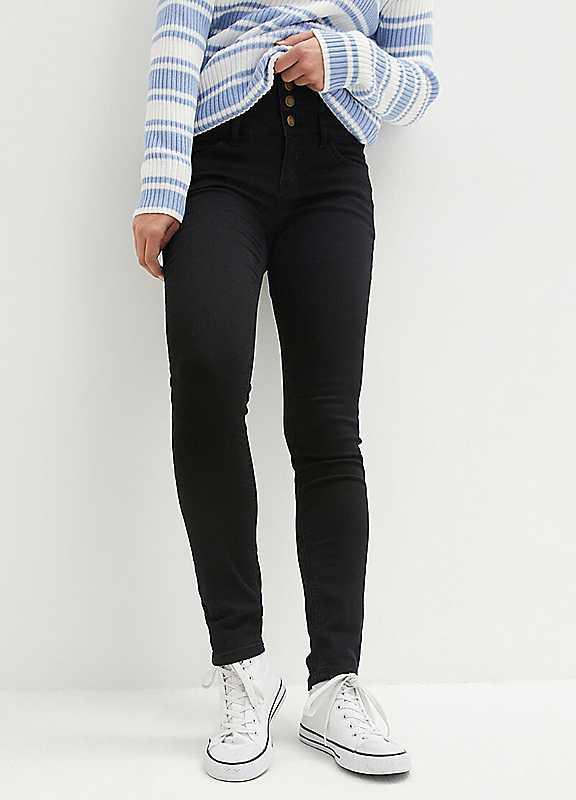 bonprix Winter Skinny Jeans - Black - Size 12/Short on Productcaster.