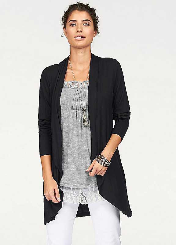 Plus Size Boysen's Longline Cardigan - Black - Size 16 on Productcaster.