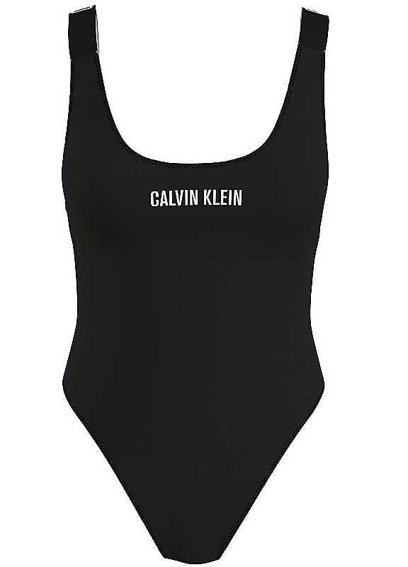 Calvin Klein Logo Print Swimsuit - Black - Size XS on Productcaster.