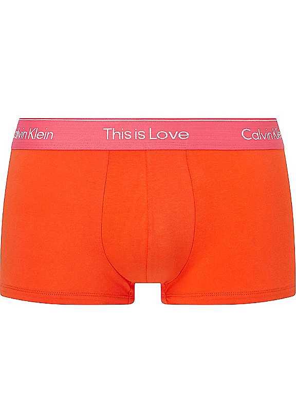 Calvin Klein Logo Print Trunks - Cherry - Size XL on Productcaster.