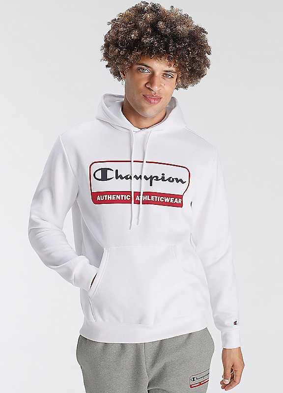 Champion Graphic Print Hoodie - White Print - Size S on Productcaster.