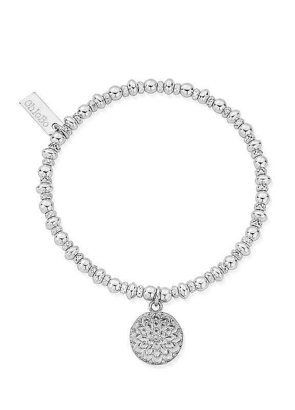 ChloBo Didi Sparkle Moonflower Bracelet - Silver on Productcaster.