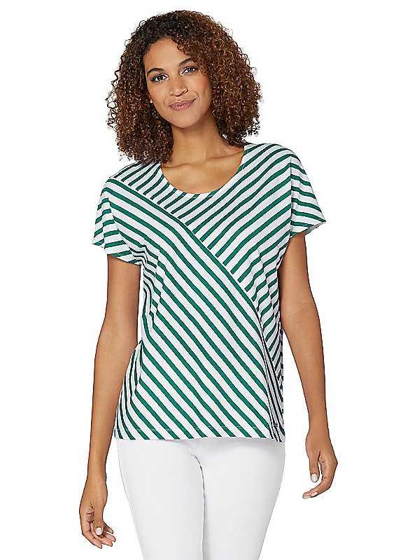 Collection L Stripy Jersey T-Shirt - Green Stripe - Size 20 on Productcaster.