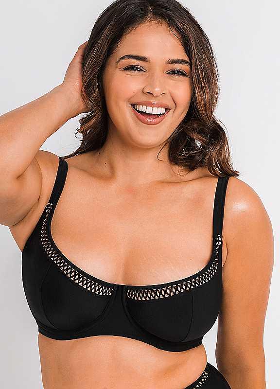 Plus Size Curvy Kate First Class Balcony Bikini - Black - Size 34E on Productcaster.