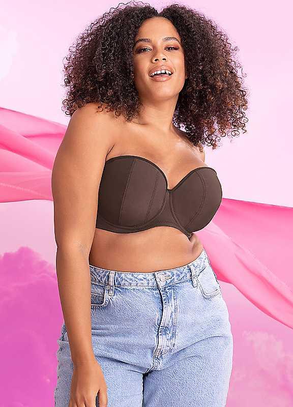 Plus Size Curvy Kate Luxe Underwired Strapless Bra - Cocoa - Size 36HH on Productcaster.