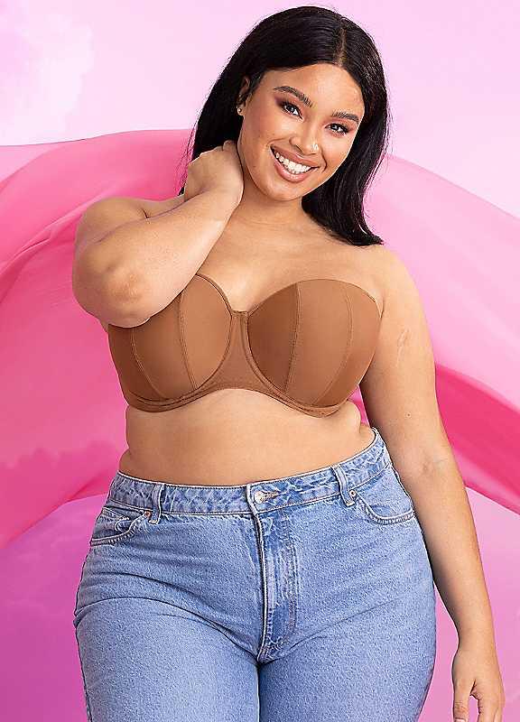 Plus Size Curvy Kate Underwired Luxe Strapless Bra - Caramel - Size 28HH on Productcaster.