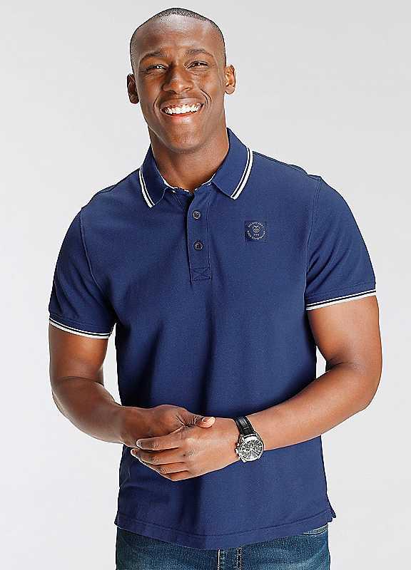 DELMAO Classic Tipped Polo Shirt - Blue - Size 4XL on Productcaster.