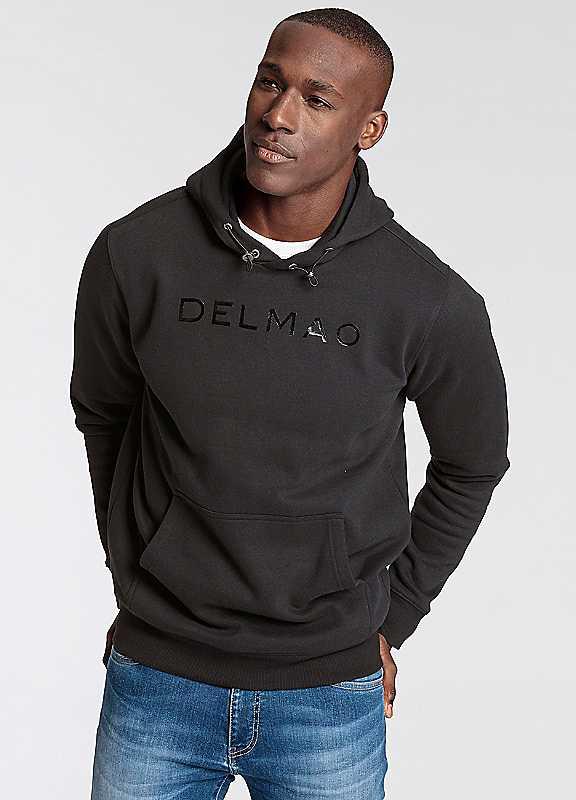 DELMAO Logo Print Hoodie - Black - Size L on Productcaster.