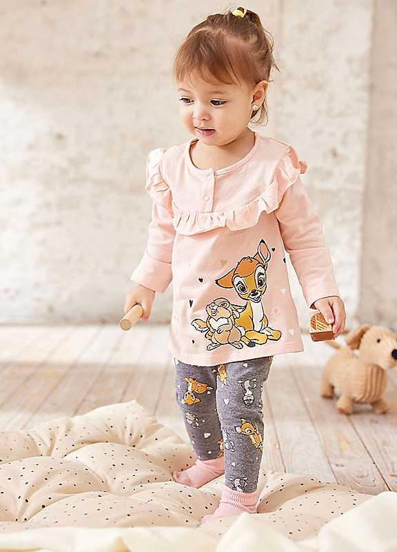 Disney Baby Top & Leggings Bambi - Dusky Pink/Charcoal Marl - Size 2Y/3Y on Productcaster.