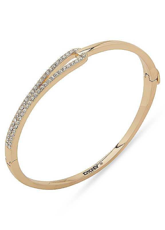 DKNY Interlink Crystal Pave Bangle - Size ONE SIZE on Productcaster.