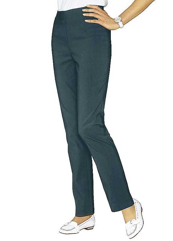 Elasticated Straight Leg Trousers - Petrol - Size 24P on Productcaster.