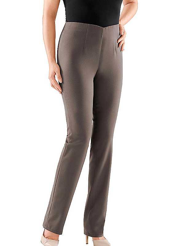 Elasticated Straight Leg Trousers - Taupe - Size 26P on Productcaster.