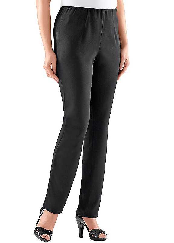 Elasticated Straight Leg Trousers - Black - Size 10 on Productcaster.