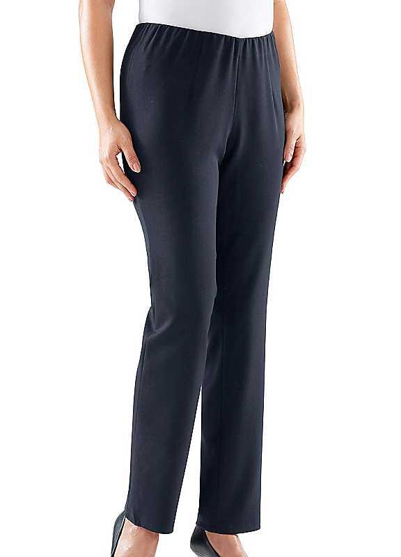 Elasticated Straight Leg Trousers - Navy - Size 28 on Productcaster.