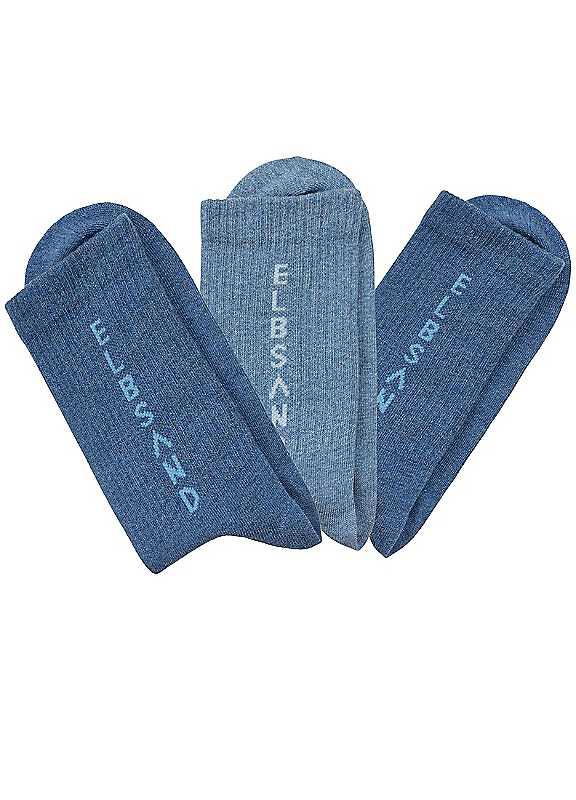 Elbsand Pack of 3 Knitted Socks - Blue - Size 2.5/5 on Productcaster.