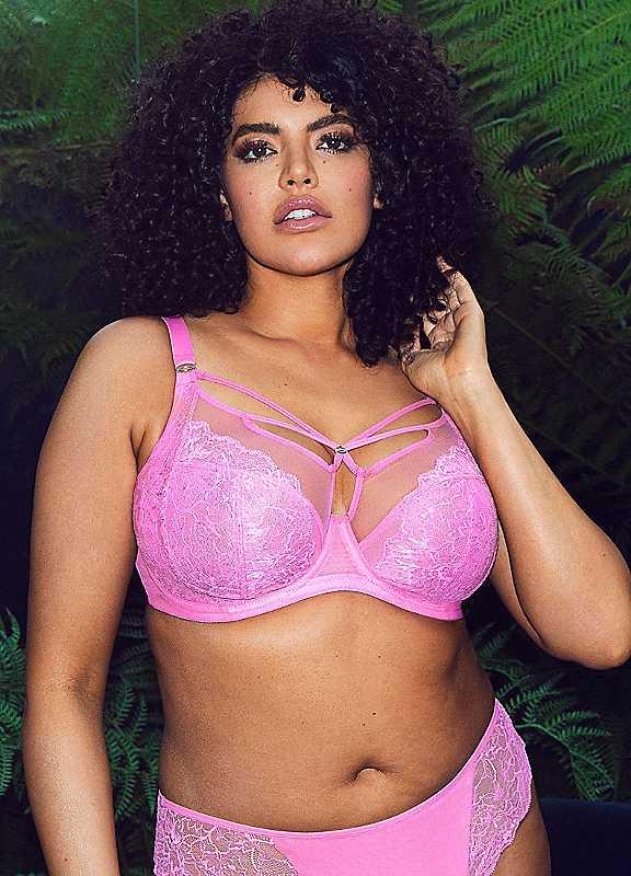 Elomi Brianna Underwired Plunge Bra - Pink - Size 32GG on Productcaster.