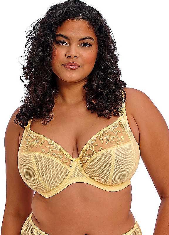 Plus Size Elomi Charley Underwired Plunge Bra - Lemon - Size 40DD on Productcaster.