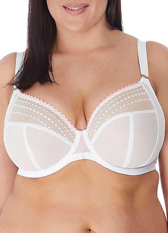 Elomi Matilda Underwired Plunge Bra - White - Size 44F on Productcaster.