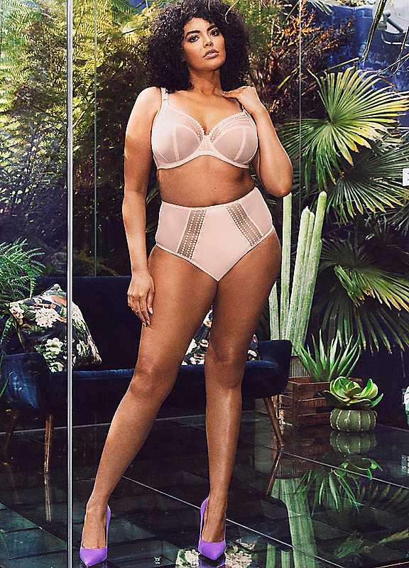 Plus Size Elomi Matilda Underwired Plunge Bra - Pearl Blush - Size 40K on Productcaster.