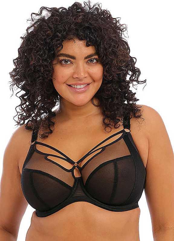 Elomi Sachi Underwired Plunge Bra - Black - Size 42FF on Productcaster.