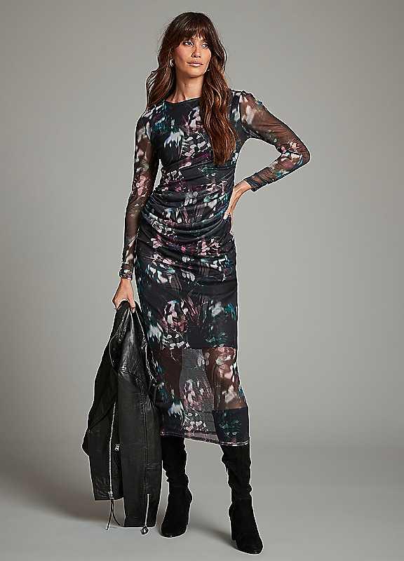 Freemans Print Mesh Maxi Dress - Size 16 on Productcaster.