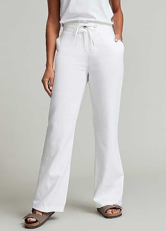 Freemans White Linen Trousers - Size 32R on Productcaster.