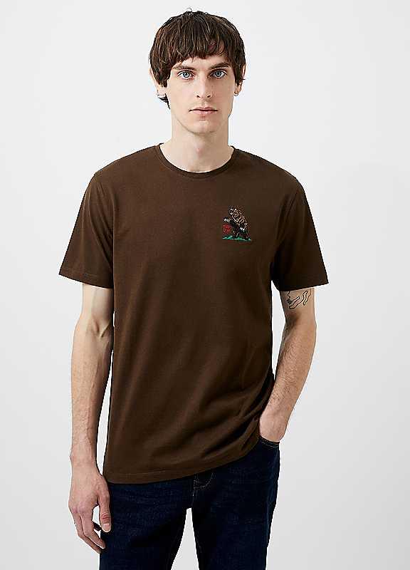 French Connection Bear Graphic Tee - Brown - Size M on Productcaster.