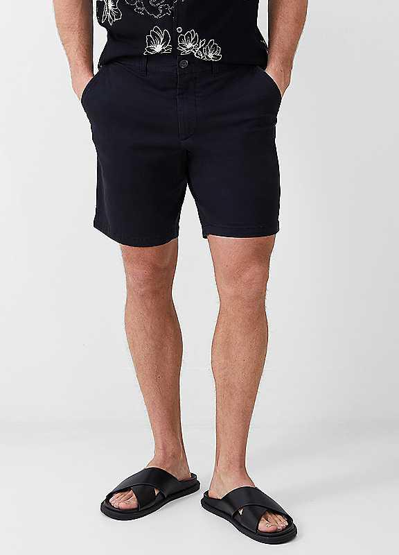 French Connection Stretch Chino Shorts - Black - Size 30 on Productcaster.