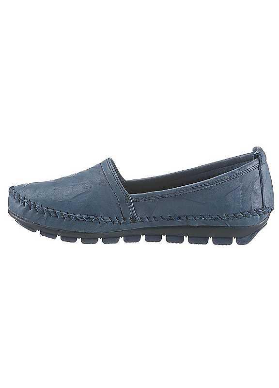 Gemini Stitched Slip-On Loafers - Blue - Size 36 on Productcaster.