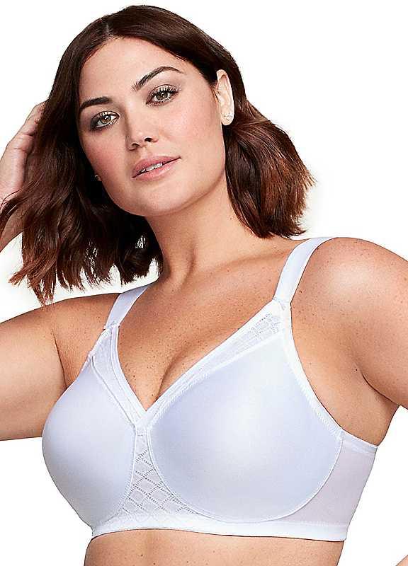 Plus Size Glamorise Soft Shoulders T-Shirt Bra - White - Size 42G on Productcaster.