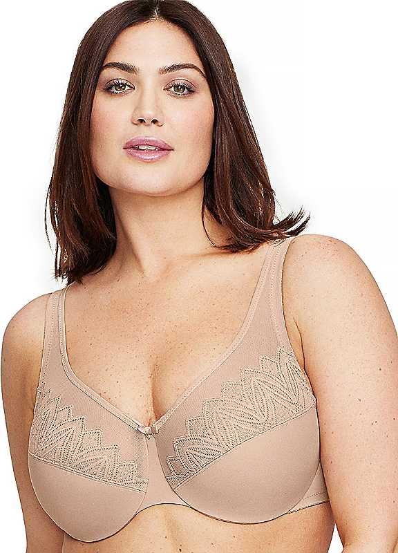 Glamorise Wonderwire Minimizer Bra - Cafe - Size 44F on Productcaster.