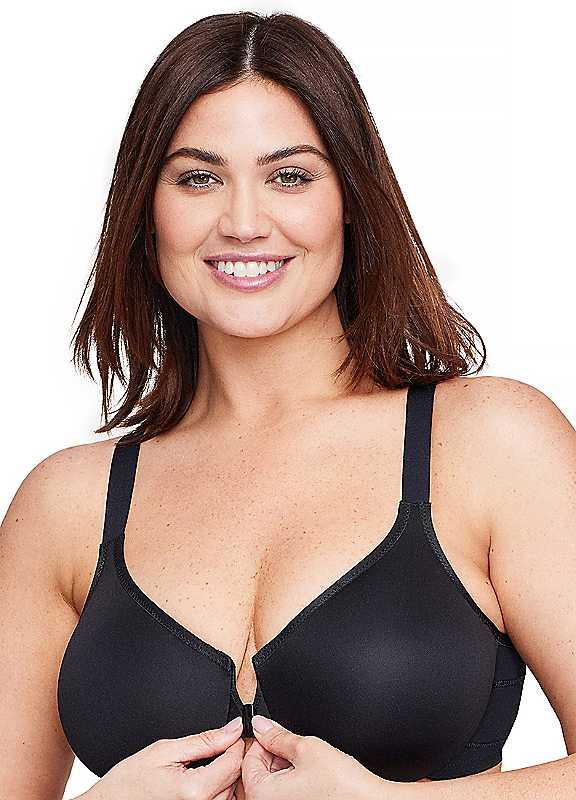 Plus Size Glamorise Wonderwire Posture Back Bra - Black - Size 46C on Productcaster.