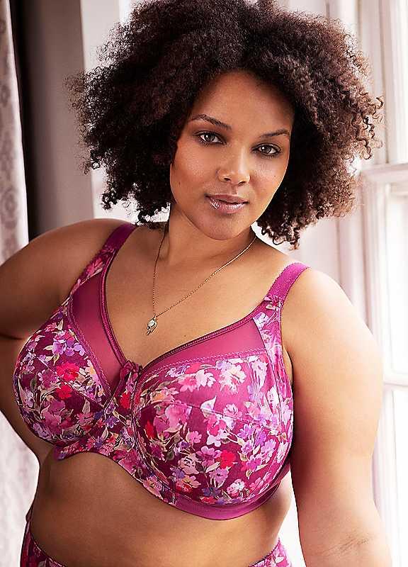 Plus Size Goddess Kayla Underwired Full Cup Bra - Pink Floral - Size 40JJ on Productcaster.