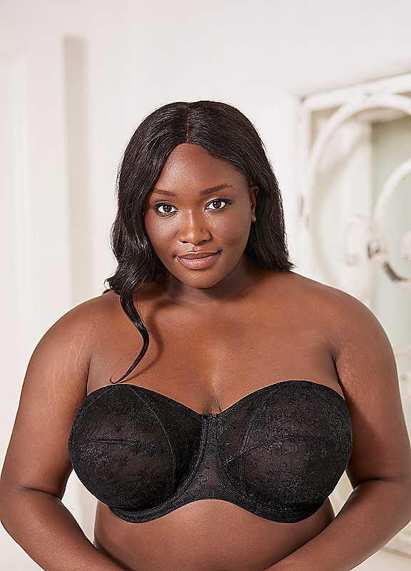 Plus Size Goddess Verity Underwired Strapless Bra - Black - Size 46DD on Productcaster.