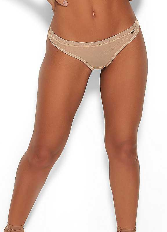 Gossard Glossies Sheer Thong - Nude - Size XS on Productcaster.