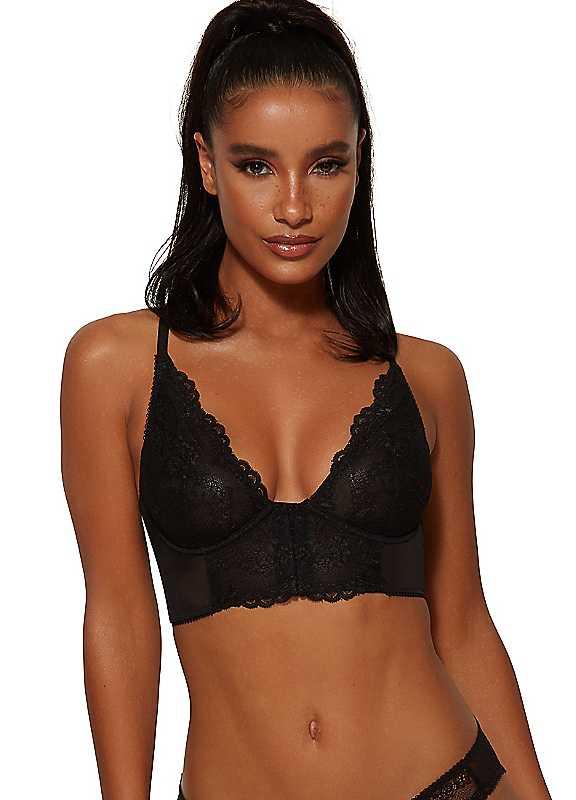 Plus Size Gossard Superboost Lace Underwired Plunge Bralette - Black - Size 42E on Productcaster.