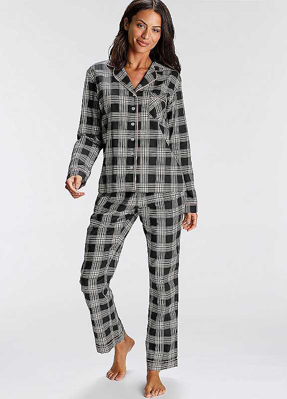 H.I.S Check Pyjamas - Black/White - Size 6 on Productcaster.