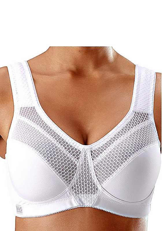 Plus Size H.I.S Sports Bra - White - Size 38B on Productcaster.