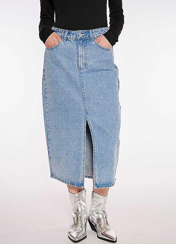 Hailys Denim Skirt - Blue - Size M on Productcaster.