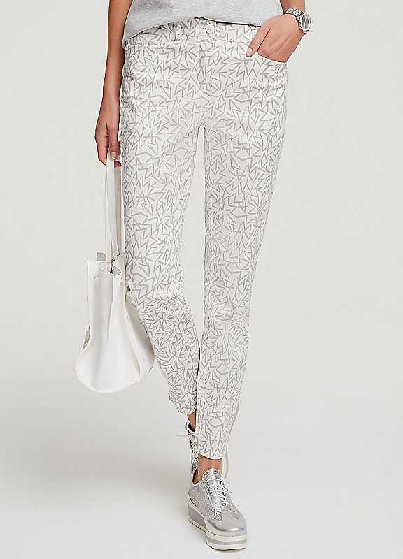 Heine Graphic Print Trousers - White Print - Size 14 on Productcaster.