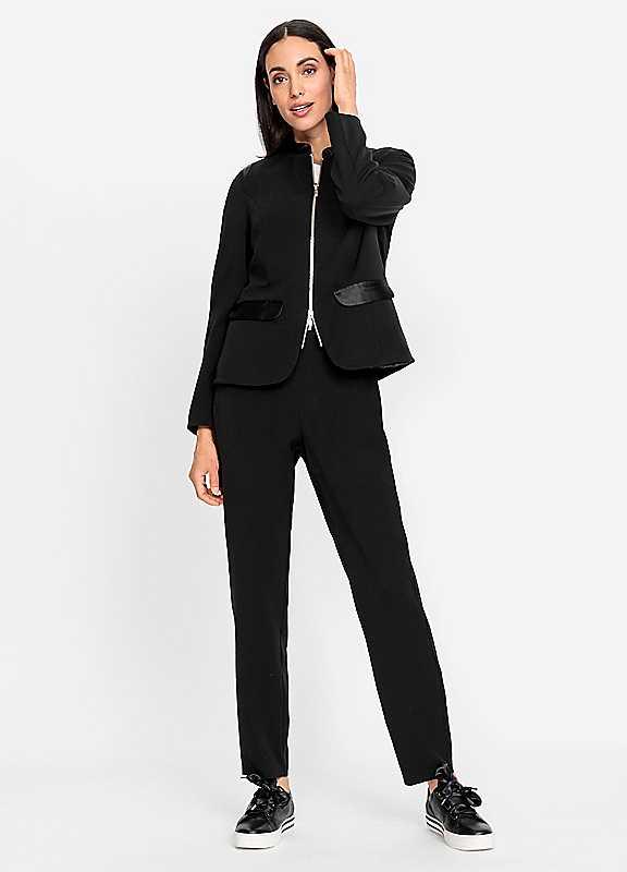 Plus Size Heine Satin Trim Trouser Suit - Black - Size 22 on Productcaster.