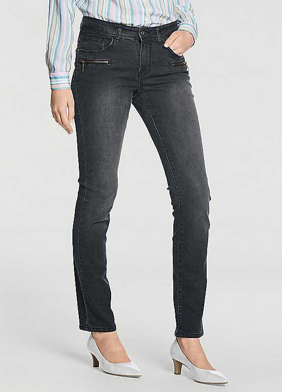 Plus Size Heine Tummy-Trimming Skinny Jeans - Black Stone - Size 18P on Productcaster.