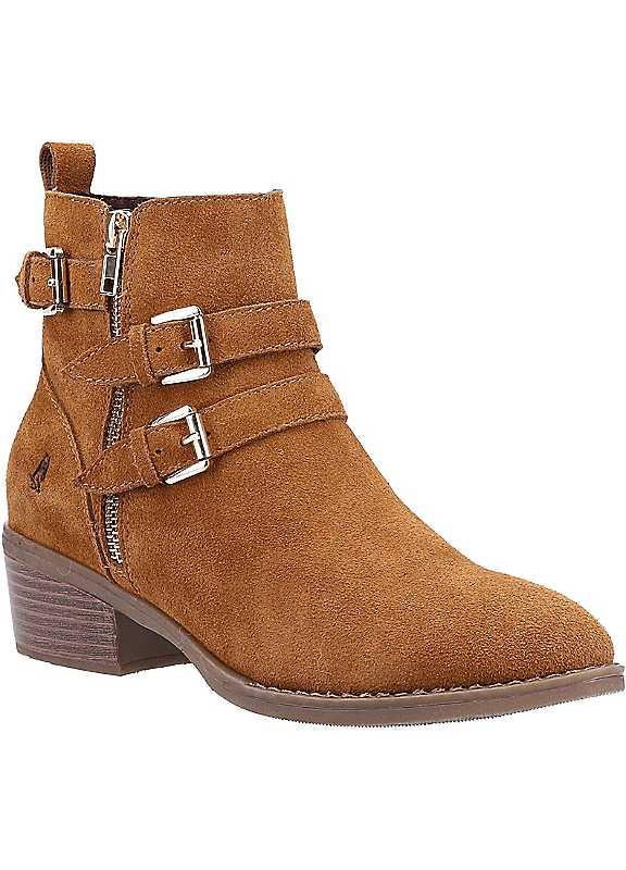 Hush Puppies Jenna Buckle Ankle Boots - Tan - Size 4 on Productcaster.