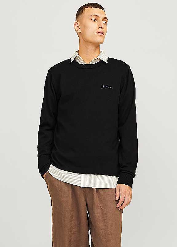 Jack & Jones Crew Neck Jumper - Black - Size M on Productcaster.