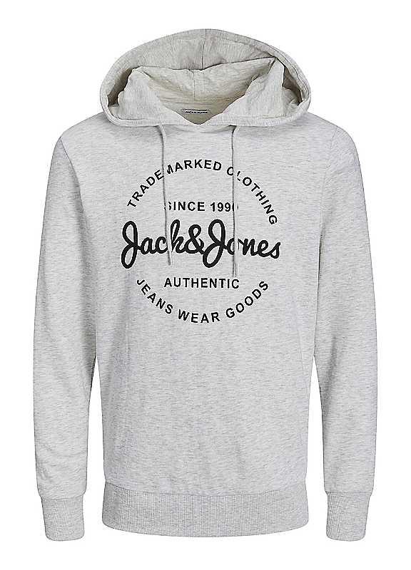 Jack & Jones Logo Print Hoodie - White - Size L on Productcaster.