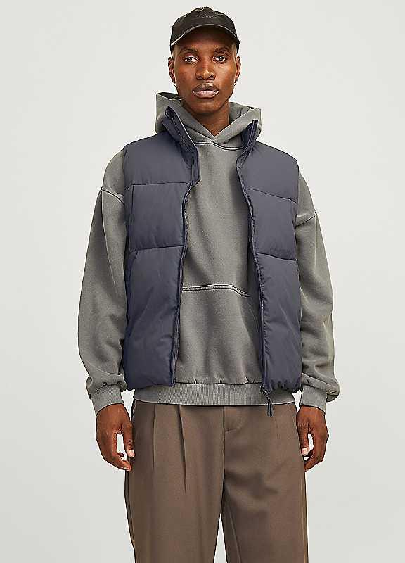 Jack & Jones Quilted Gilet - Iron - Size XS on Productcaster.